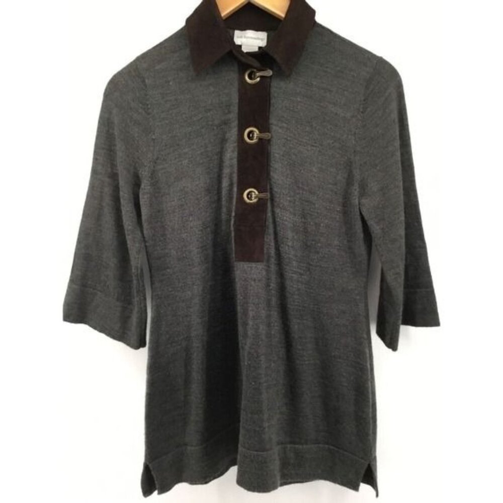 Soft Surroundings Womens Wool‎ Blend Pullover Top With Toggle Closure